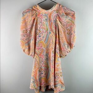 Entro Paisley Blouse with Puff Sleeves Size S